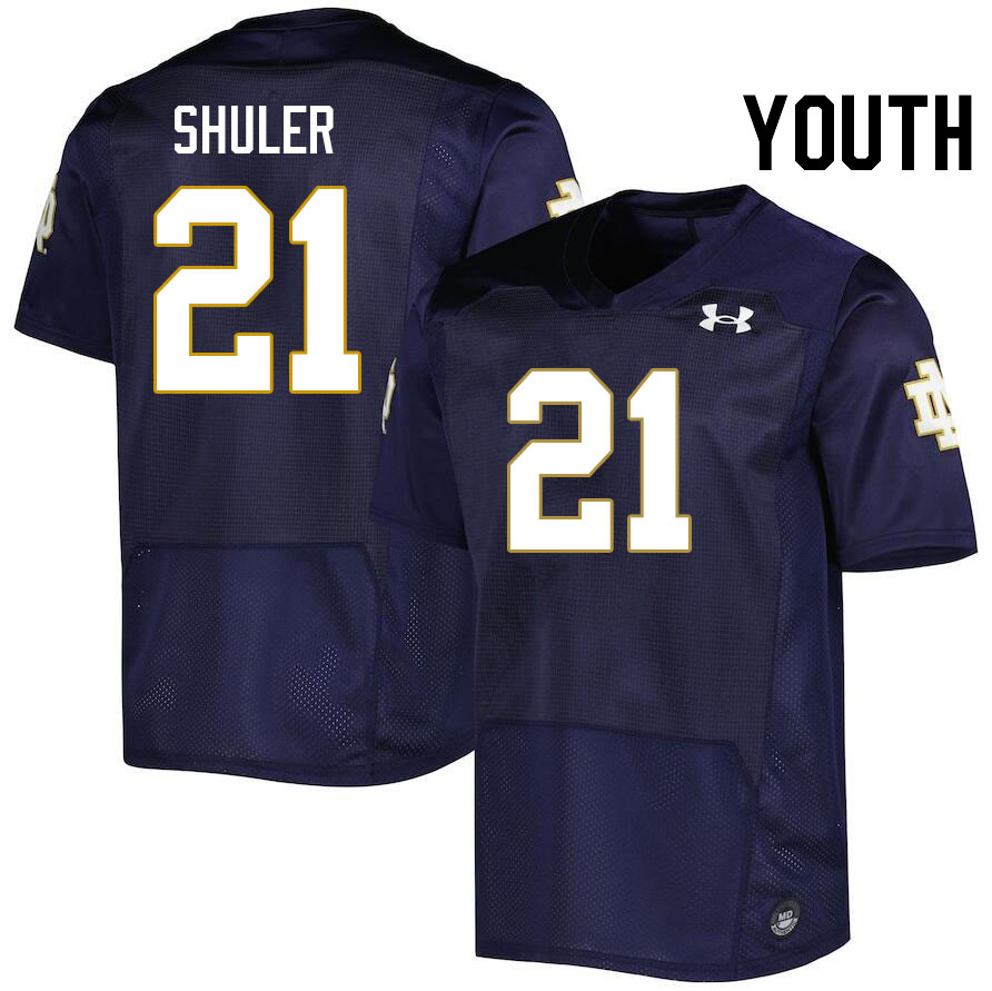 Youth #21 Adon Shuler Notre Dame Fighting Irish College Football Jerseys Stitched-Navy